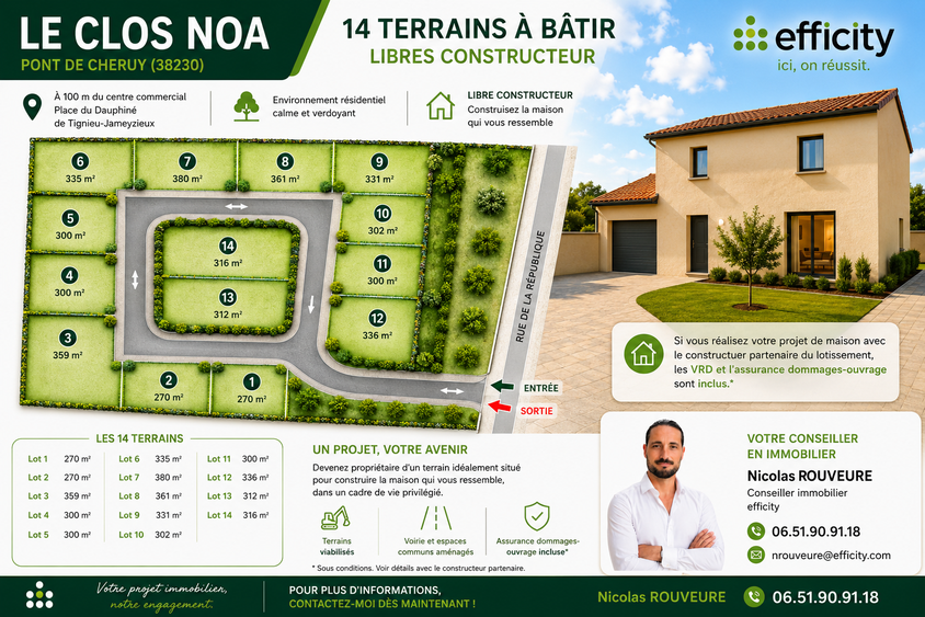 terrain  - 270,0m2 à Pont-de-Chéruy (38230)