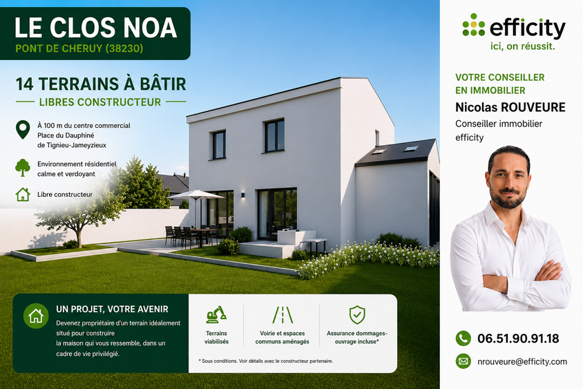 terrain  - 335,0m2 à Pont-de-Chéruy (38230)