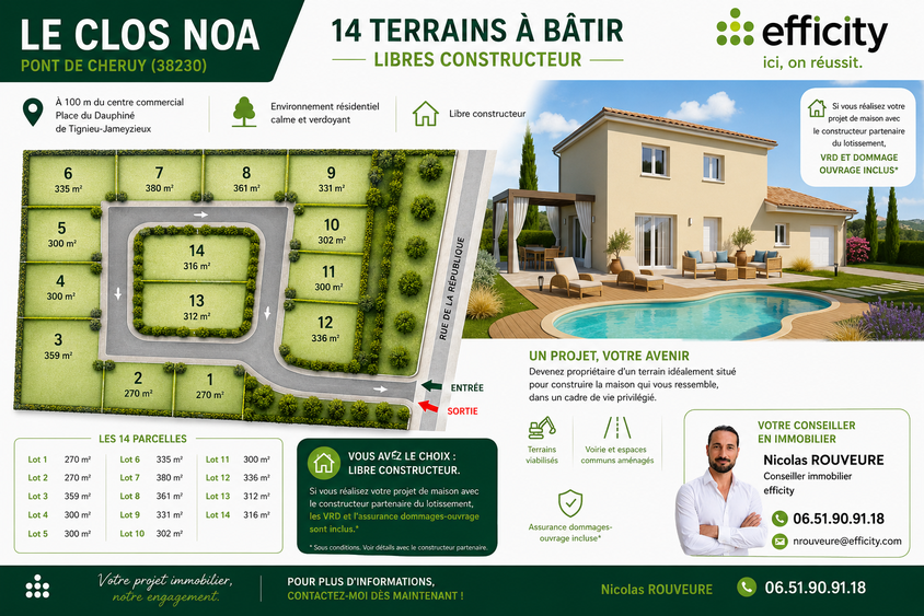 terrain  - 380,0m2 à Pont-de-Chéruy (38230)