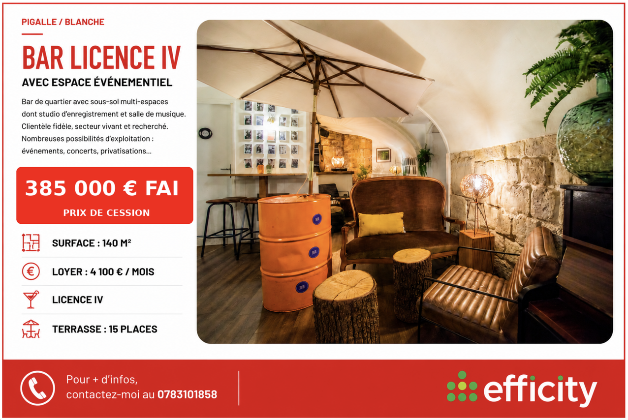 fonds de commerce  - 140m2 à Paris (75009)