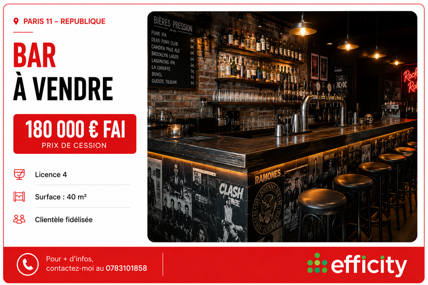 fonds de commerce  - 40m2 à Paris (75011)