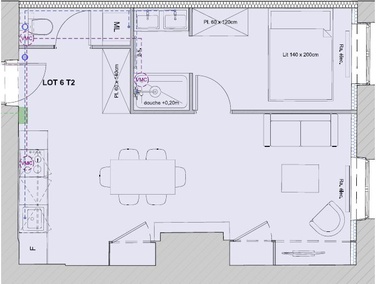 appartement 2 pièces - 38m2 à Lyon (69004)