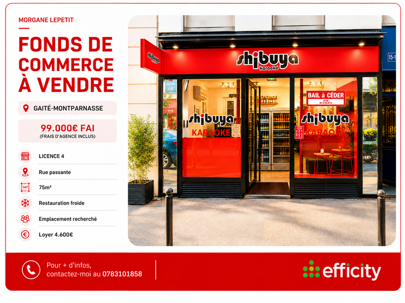 fonds de commerce  - 75m2 à Paris (75014)