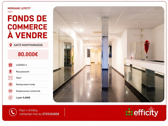 fonds de commerce  - 75m2 à Paris (75014)