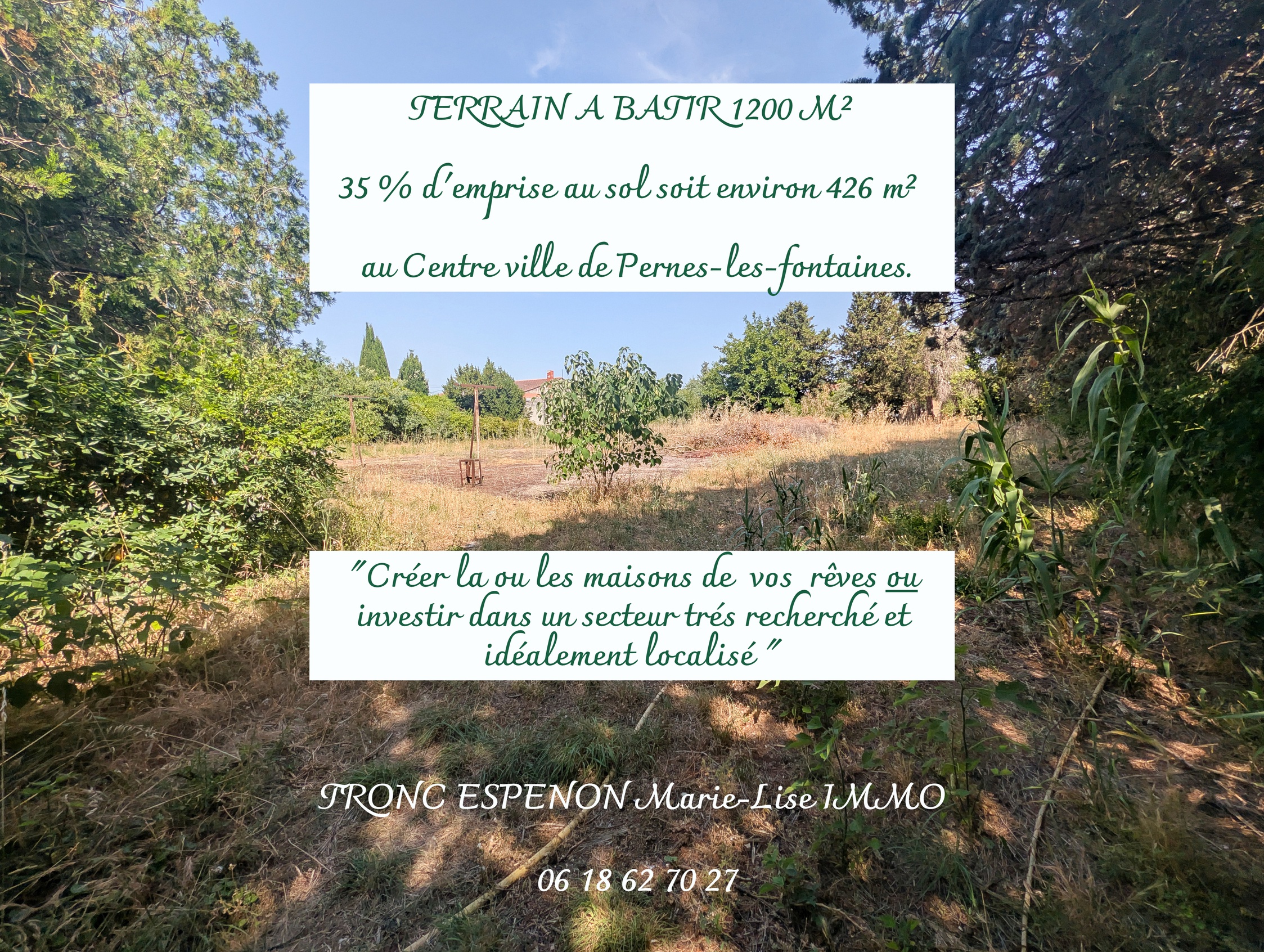 terrain  - 1200,0m2 à Pernes-les-Fontaines (84210)