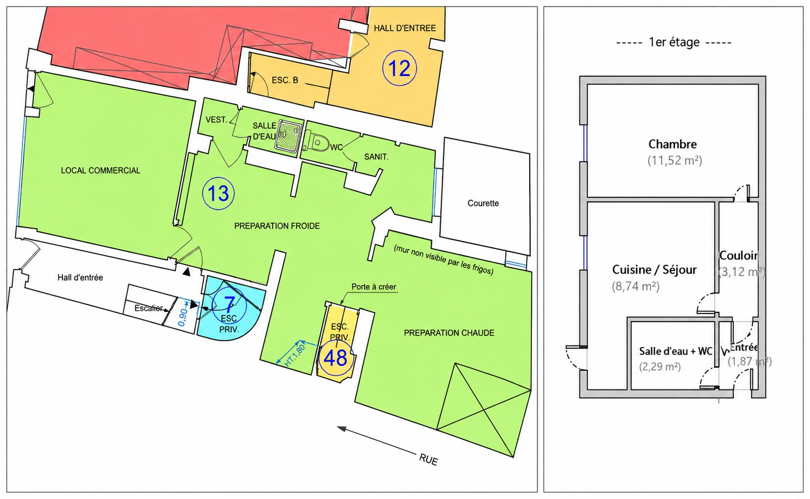 Local commercial 69 m² · à Rouen · 69 m² · 280 000 €