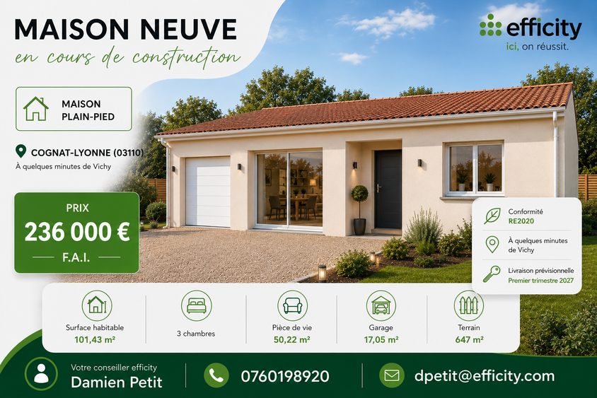 maison 4 pièces - 101m2 à Cognat-Lyonne (03110)