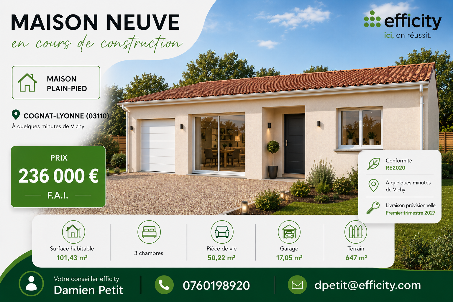 Maison 4 pièces 101 m² · à Cognat-Lyonne · 101 m² · 236 000 €