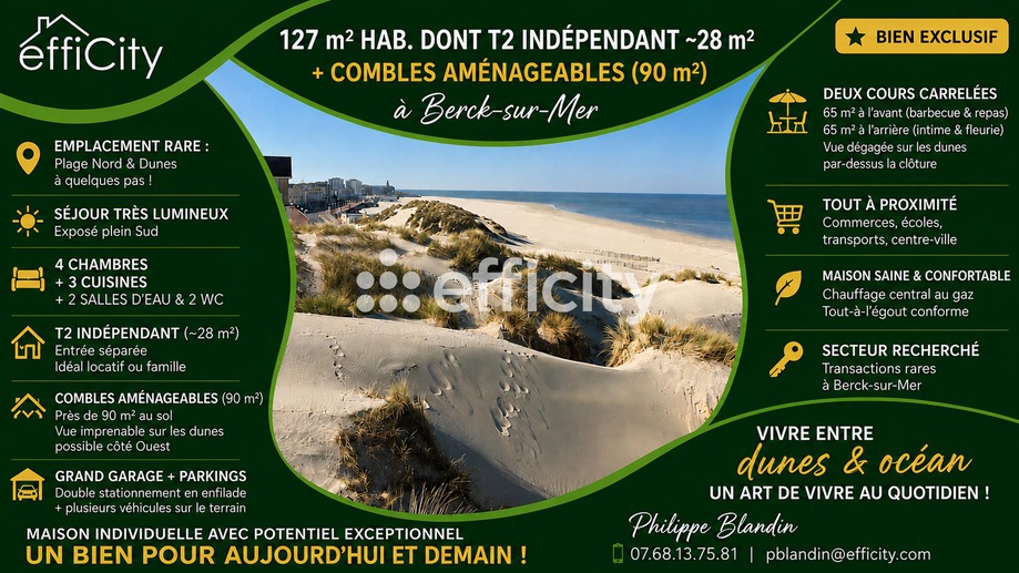 maison 6 pièces - 126m2 à Berck (62600)