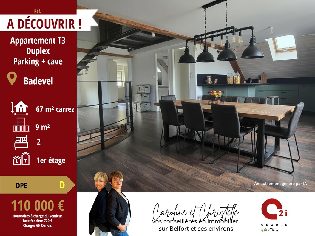 appartement 3 pièces - 66m2 à Badevel (25490)