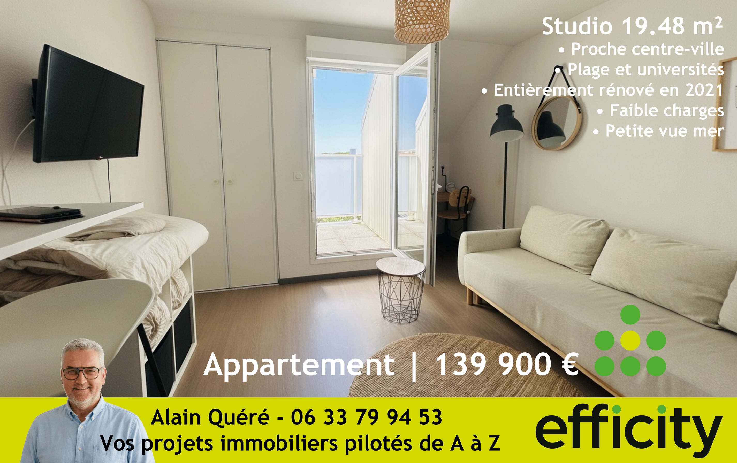 appartement 1 pièces - 19m2 à La Rochelle (17000)