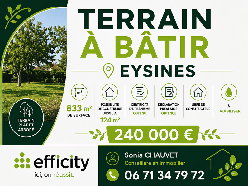 terrain  - 833m2 à Eysines (33320)