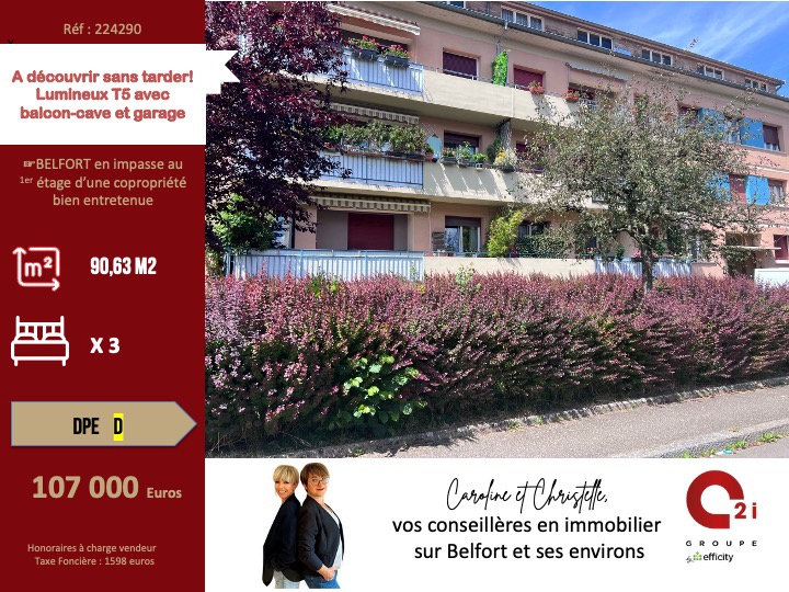 Appartement 5 pièces 91 m² · à Belfort · 91 m² · 107 000 €