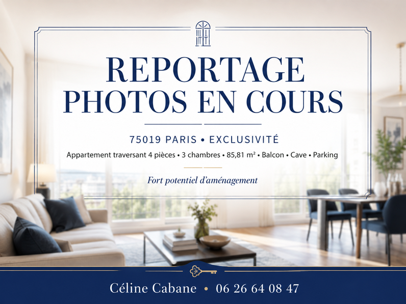 appartement 4 pièces - 85m2 à Paris (75019)