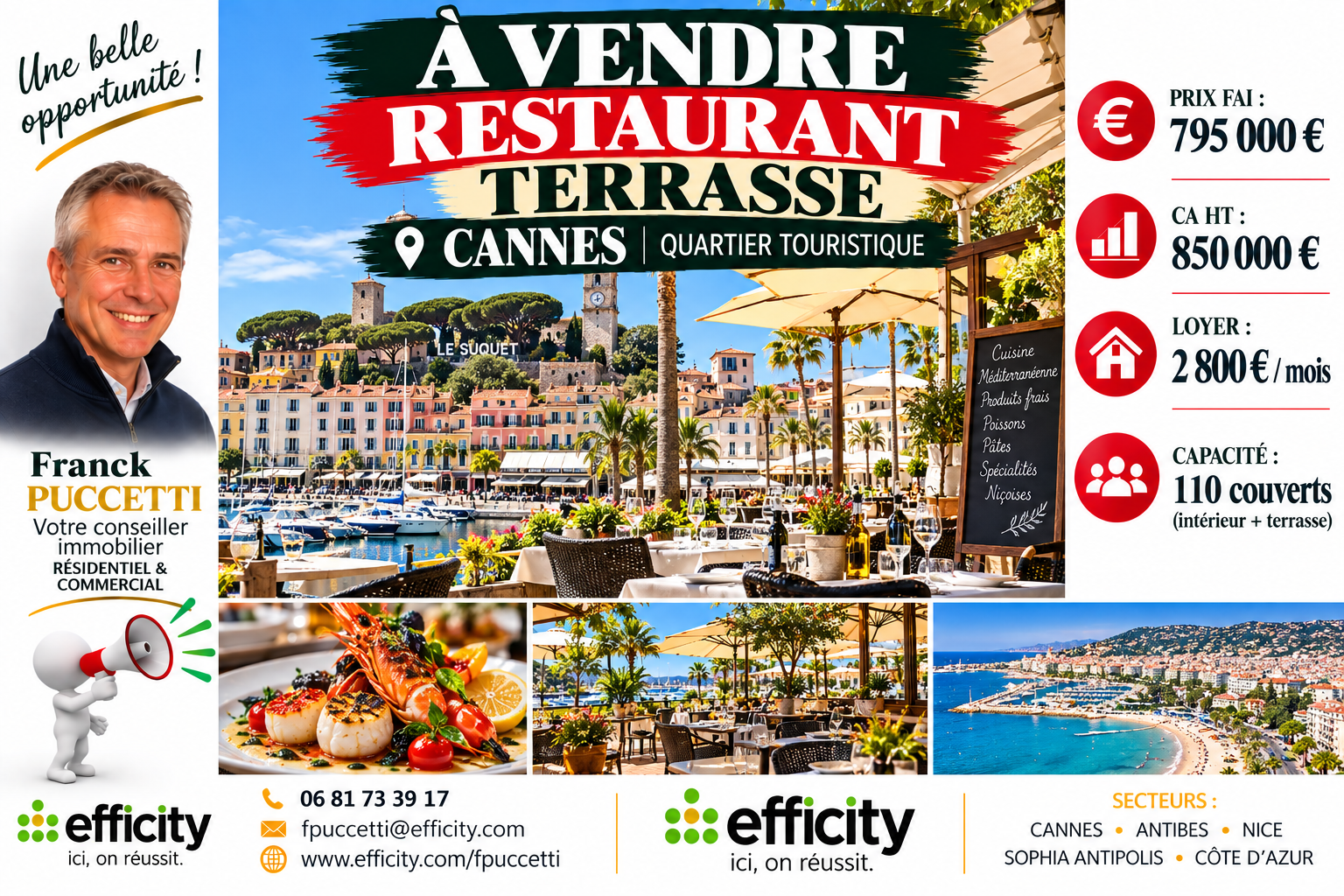 Local commercial 100 m² · à Cannes · 100 m² · 795 000 €