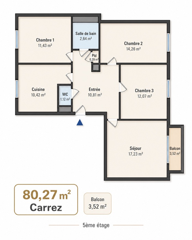 appartement 4 pièces - 80m2 à Villeurbanne (69100)