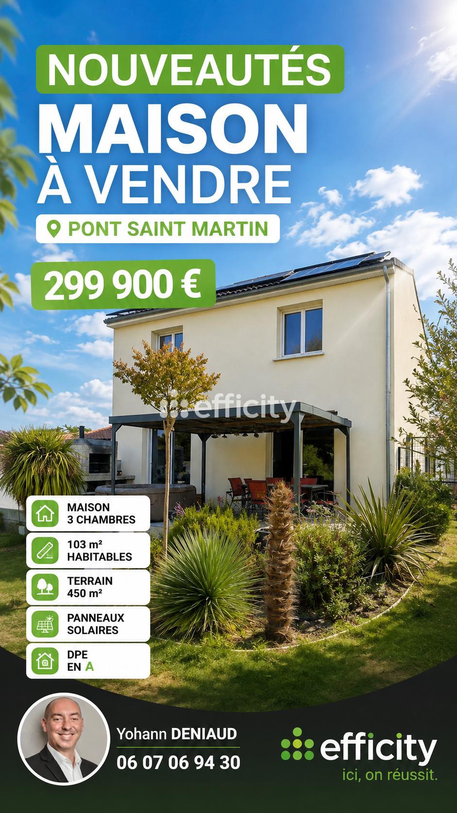 Maison 5 pièces 103 m² · à Pont-Saint-Martin · 103 m² · 299 900 €