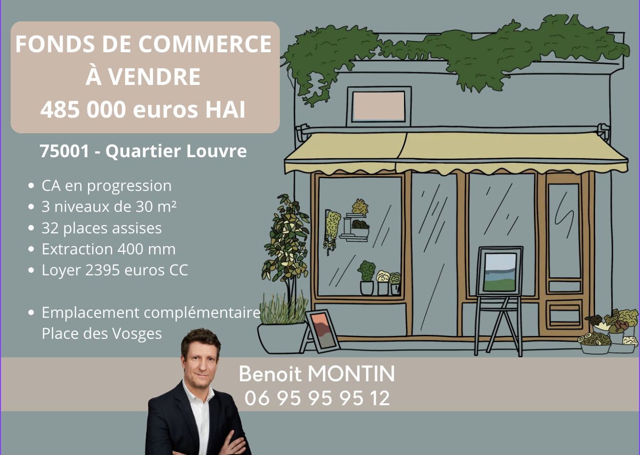 Fonds De Commerce - 90 m² · à Paris · 90 m² · 485 000 €