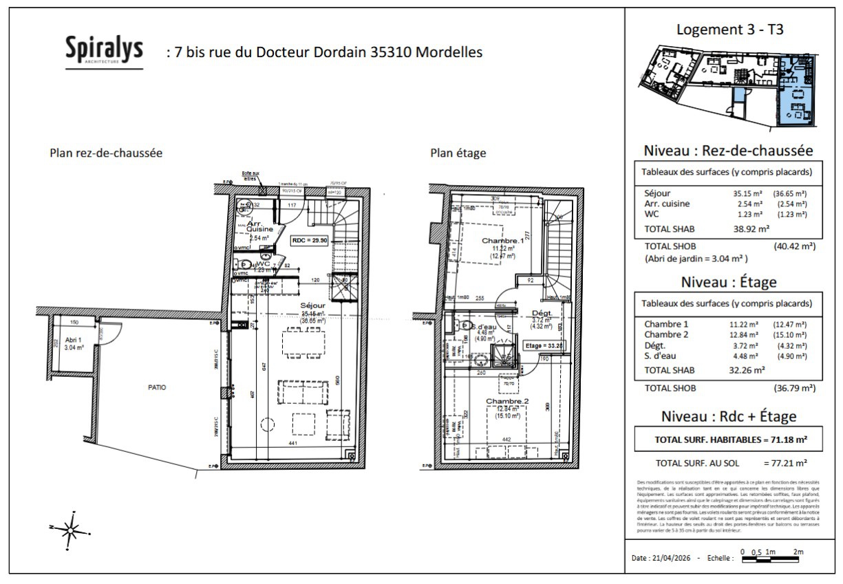 Maison 3 pièces 71 m² · à Mordelles · 71 m² · 251 500 €