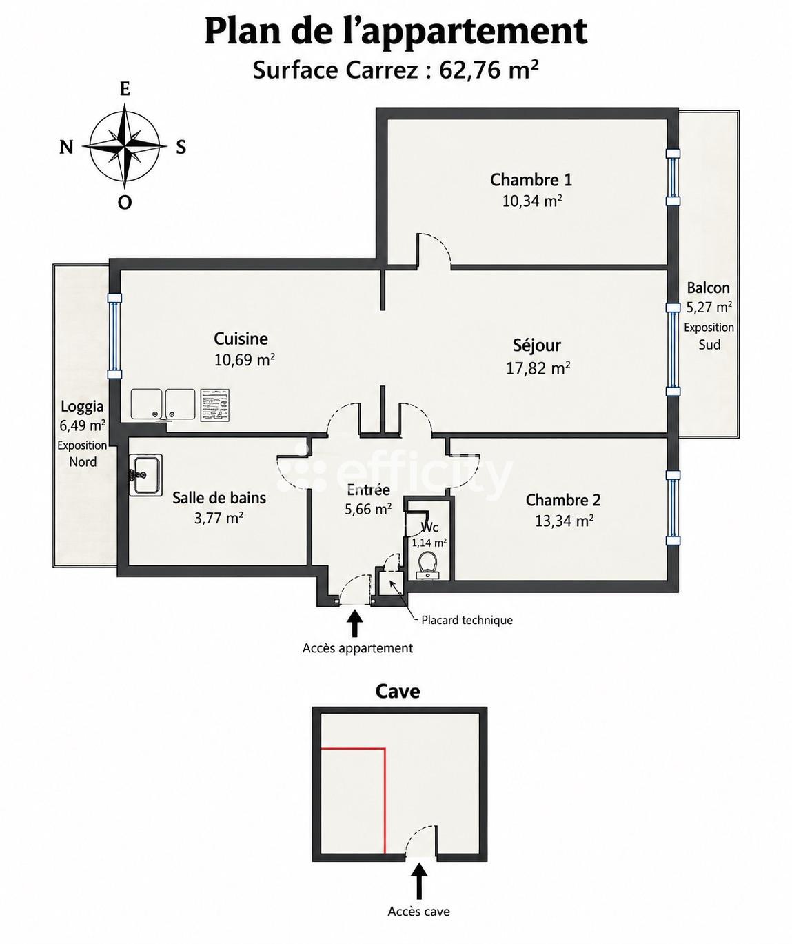 Appartement 3 pièces 63 m² · à Villeurbanne · 63 m² · 250 000 €