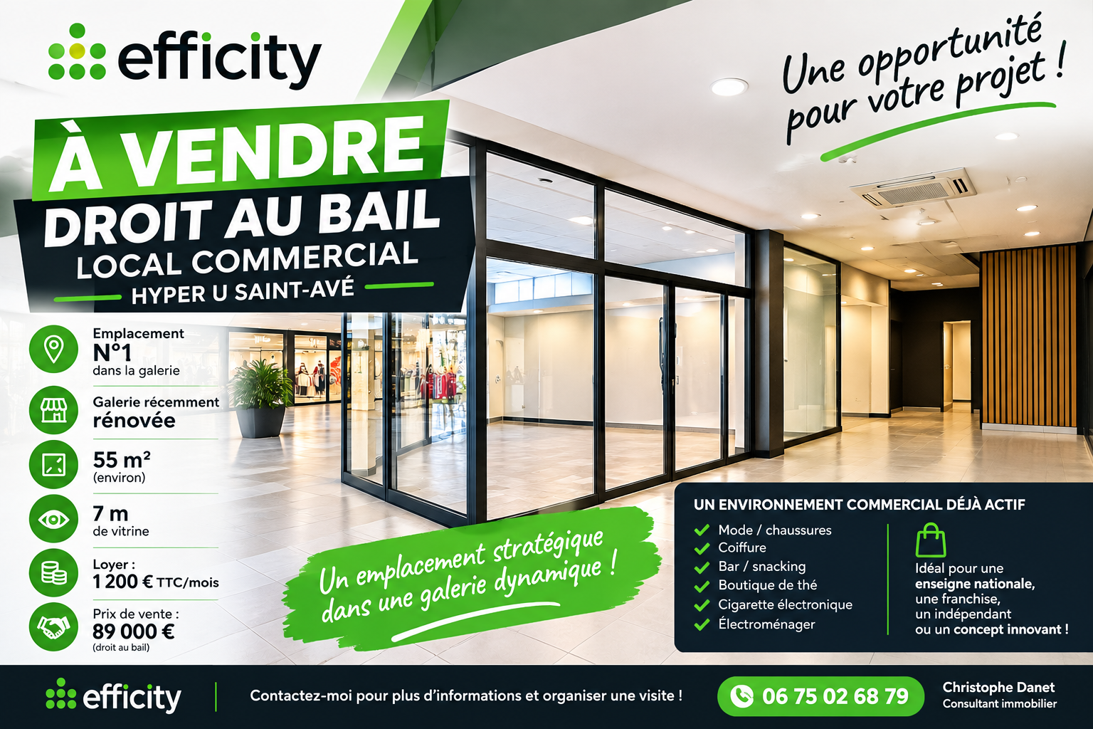 Local commercial 1 pièce 50 m² · à Saint-Avé · 50 m² · 89 000 €