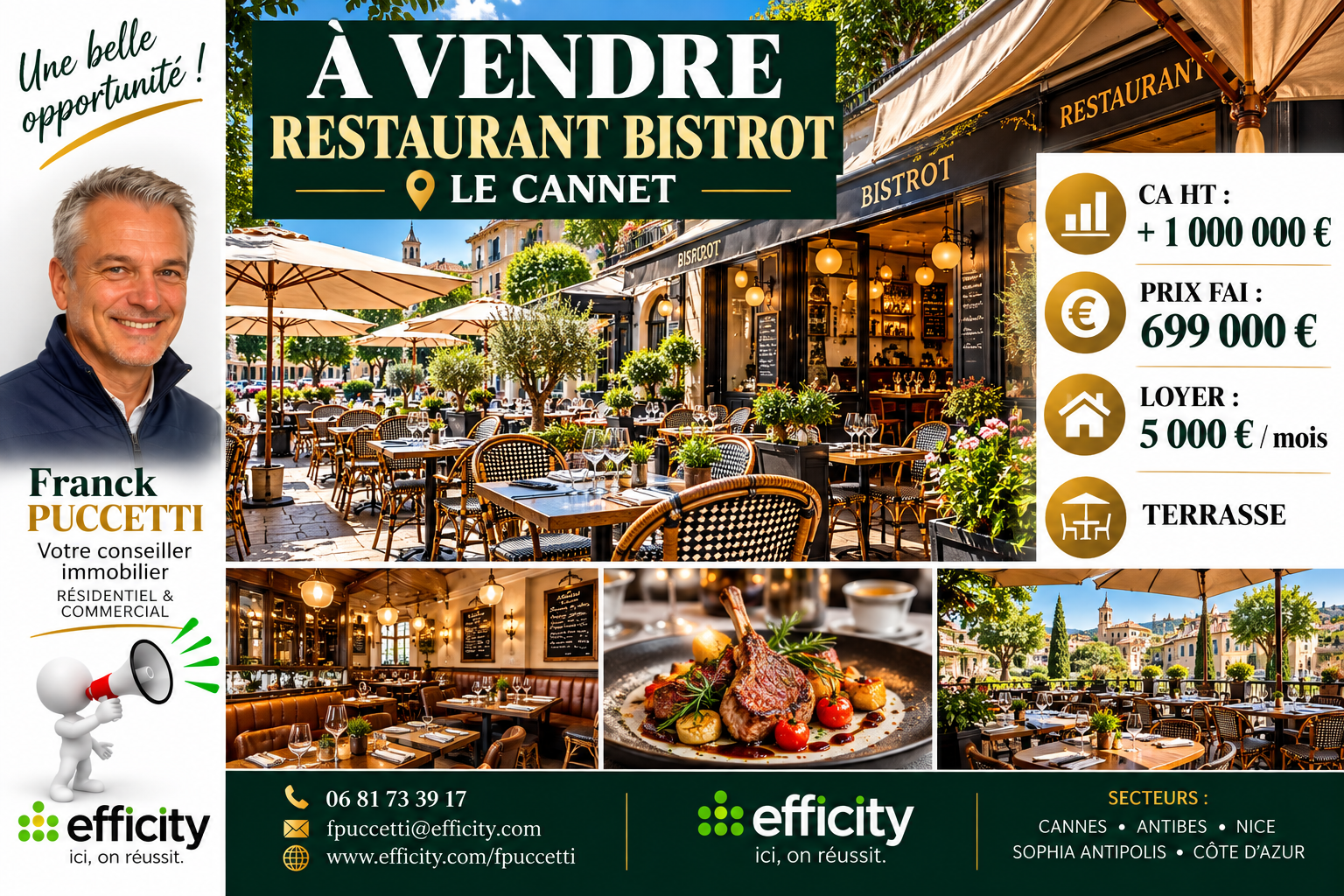 Local commercial 180 m² · au Cannet · 180 m² · 699 000 €