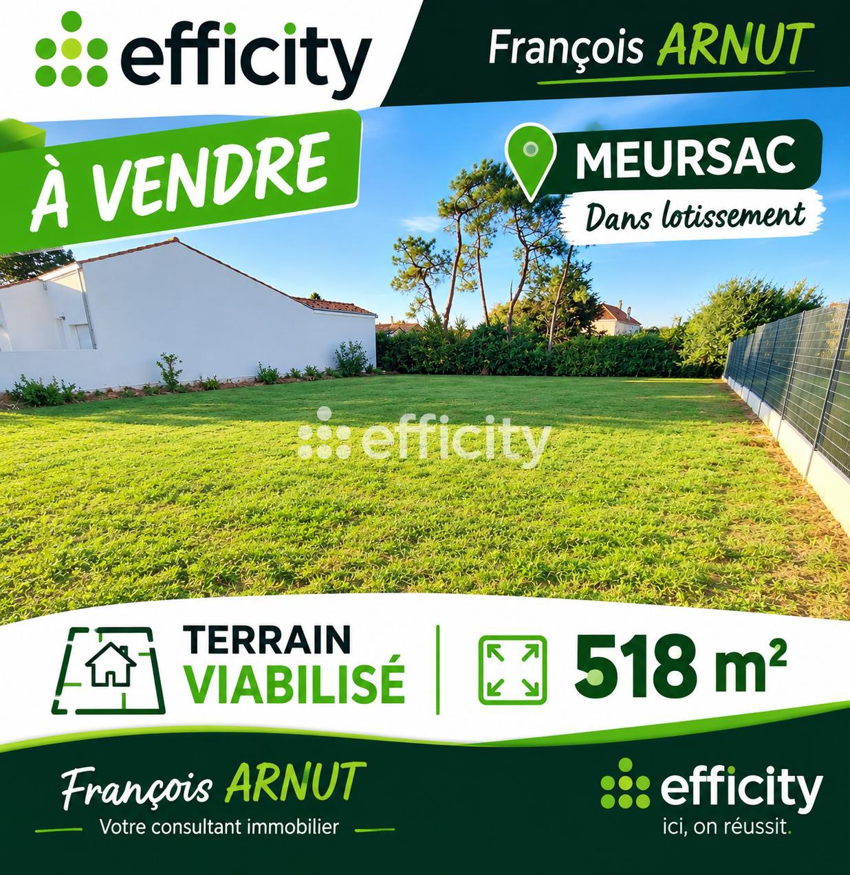 Terrain 518 m² · à Meursac · 518 m² · 64 000 €